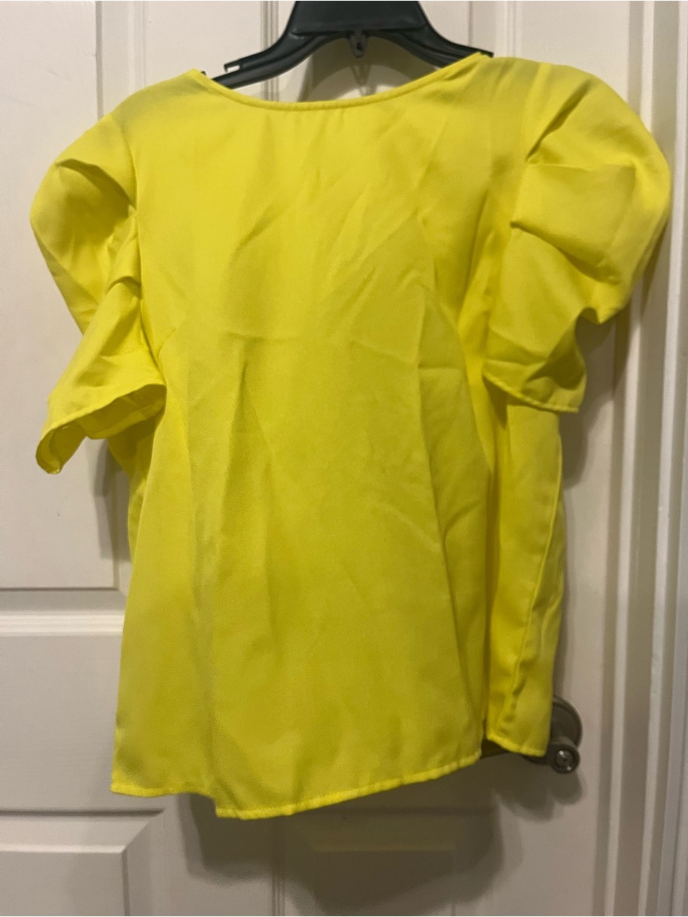 SHEIN Yellow Puff Sleeve Blouse